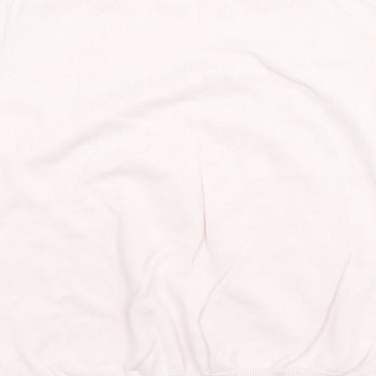 Classics Womens Pink Cotton Basic Blouse Size 14 Round Neck