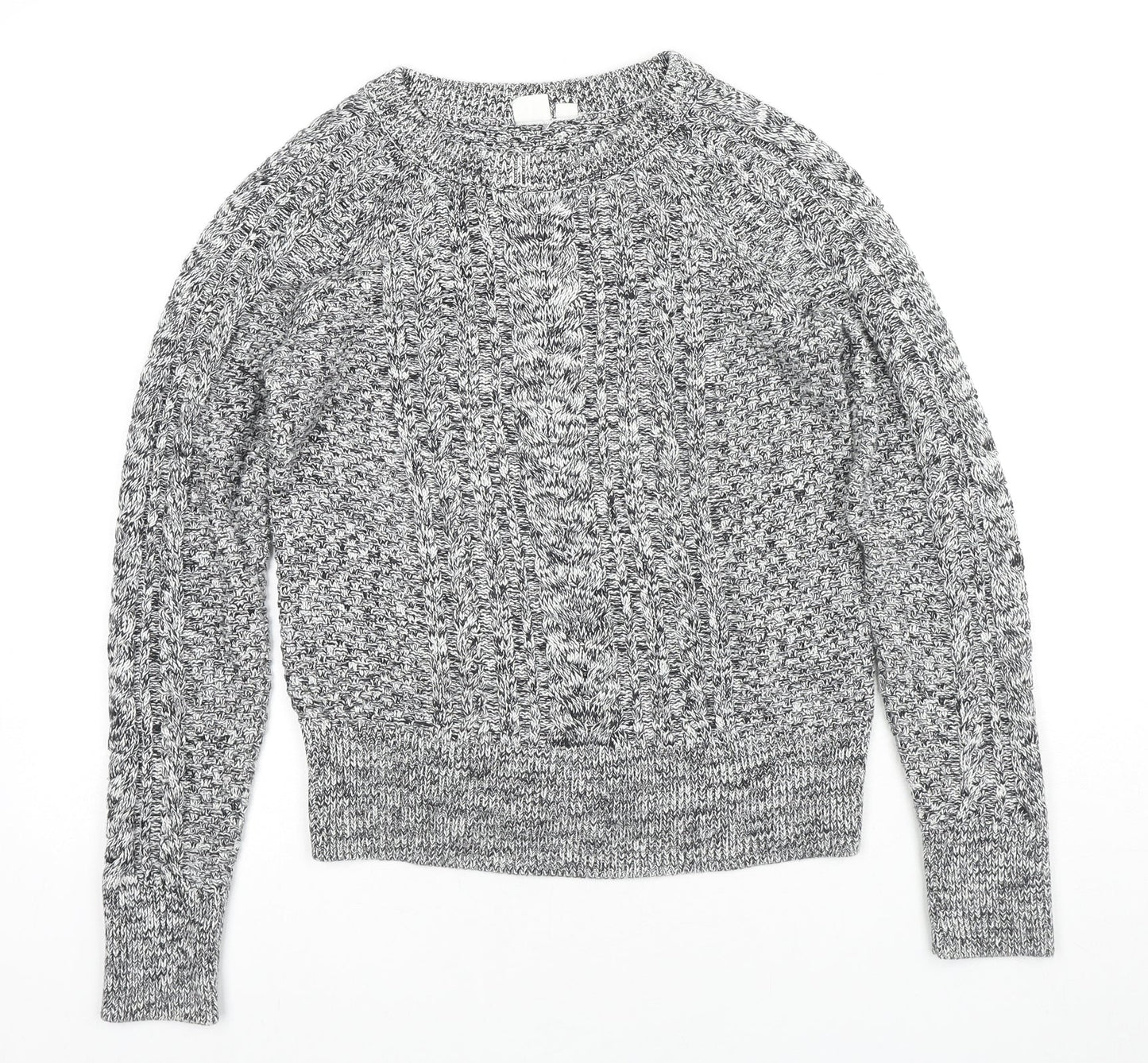 Gap Womens Grey Round Neck Cotton Pullover Jumper Size XS