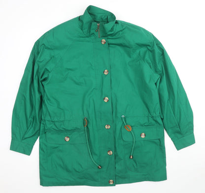 St Michael Womens Green Parka Coat Size 14 Zip