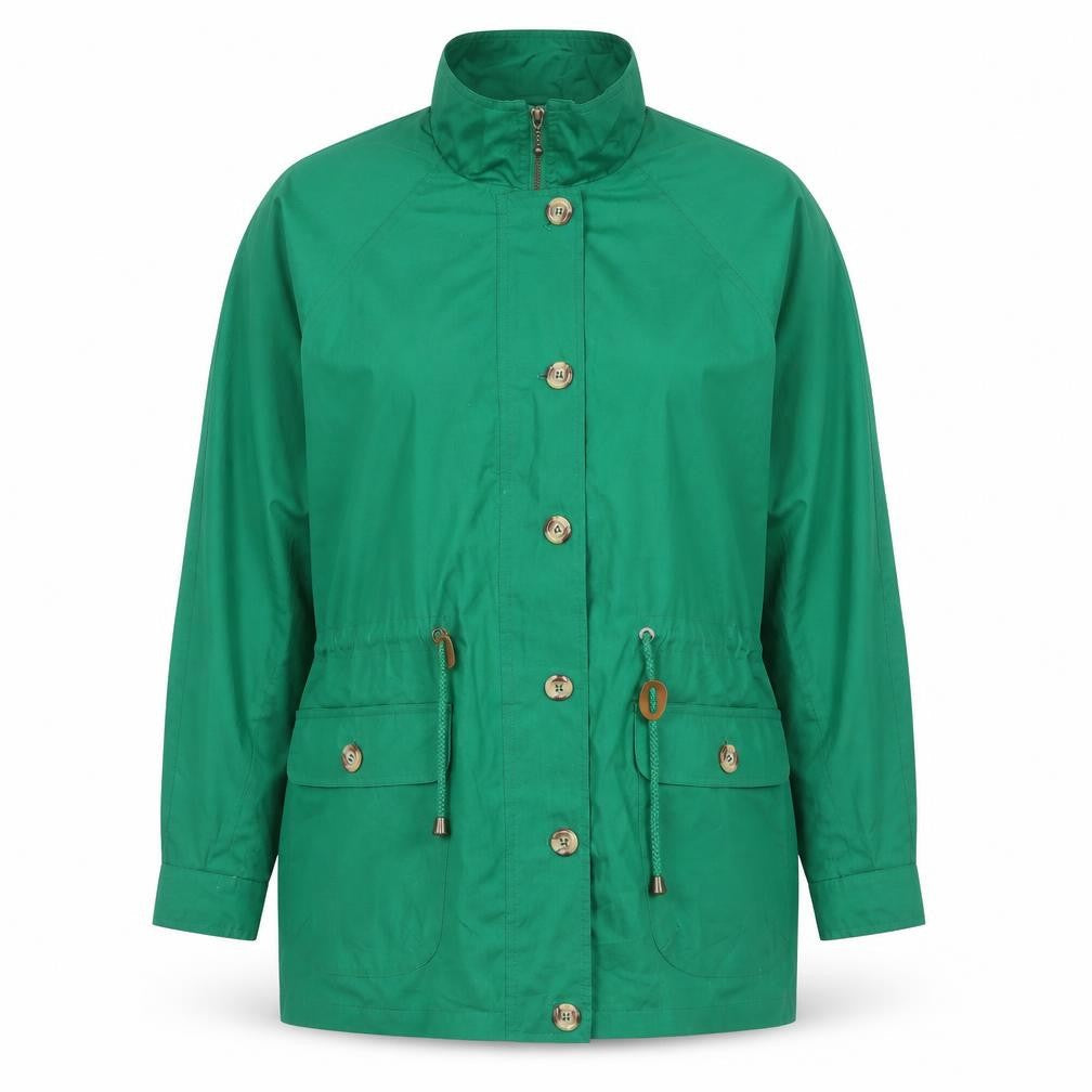 St Michael Womens Green Parka Coat Size 14 Zip