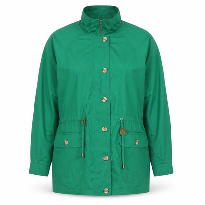 St Michael Womens Green Parka Coat Size 14 Zip