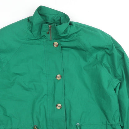 St Michael Womens Green Parka Coat Size 14 Zip