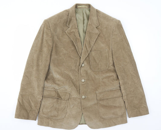 Aldon Mens Brown Cotton Jacket Suit Jacket Size 40 Regular