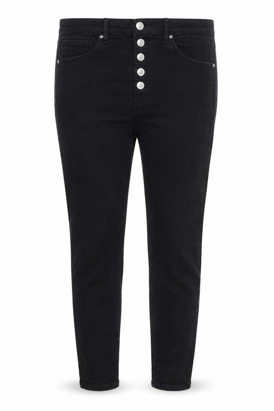 Topshop Womens Black Cotton Skinny Jeans Size 30 in L27 in Regular Button