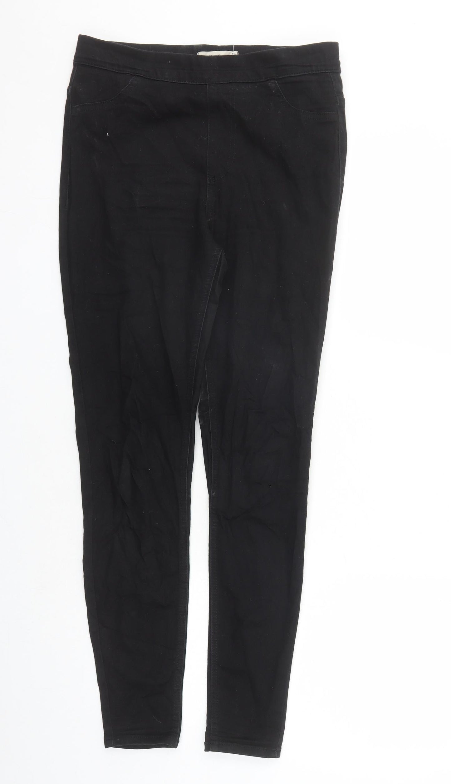 Marks and Spencer Womens Black Cotton Jegging Jeans Size 10 L27 in Regular - Elasticated Waist