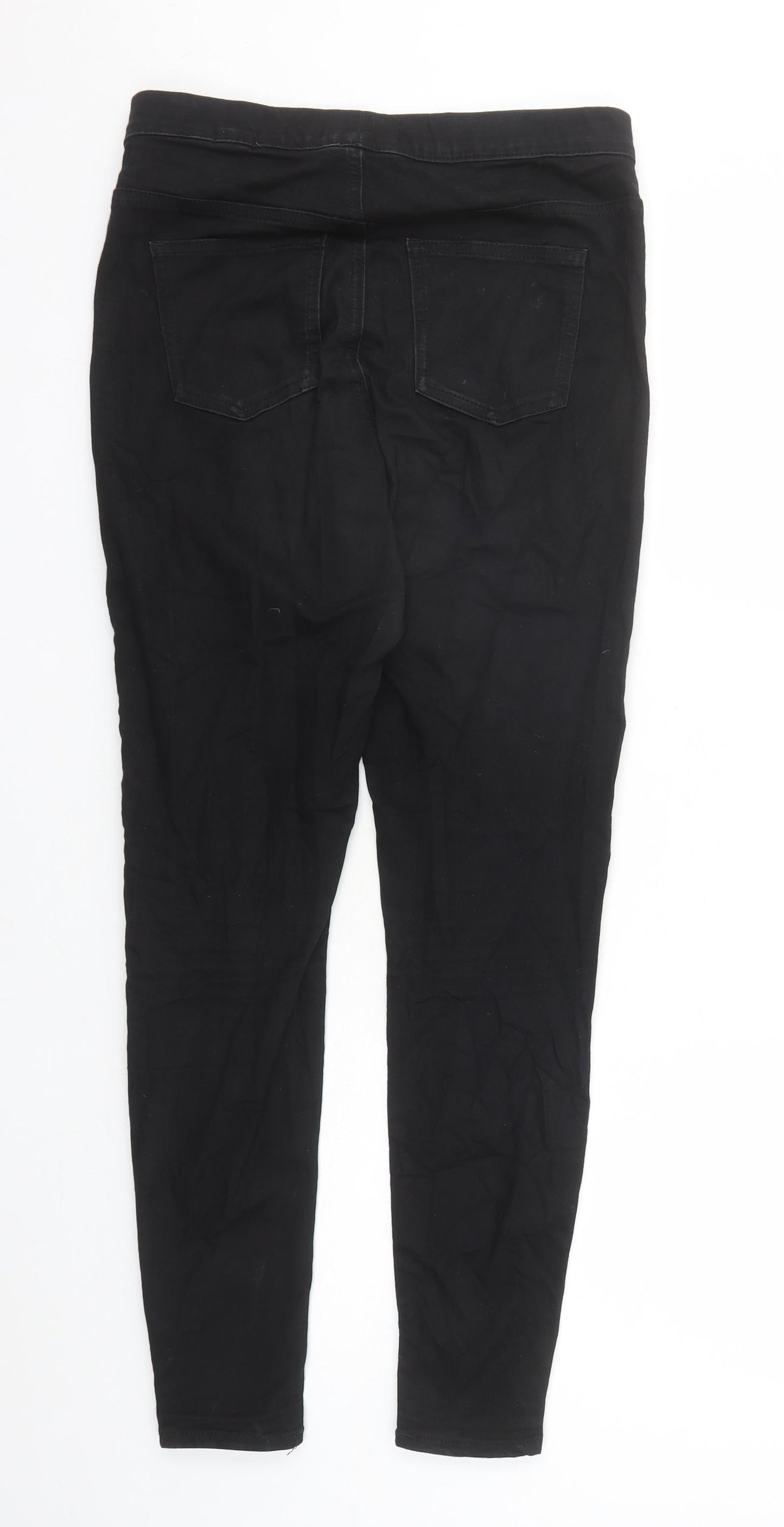 Marks and Spencer Womens Black Cotton Jegging Jeans Size 10 L27 in Regular - Elasticated Waist