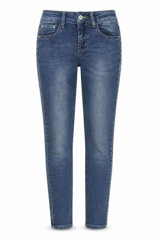 Miss BonBon Womens Blue Cotton Skinny Jeans Size S L28 in Regular Zip