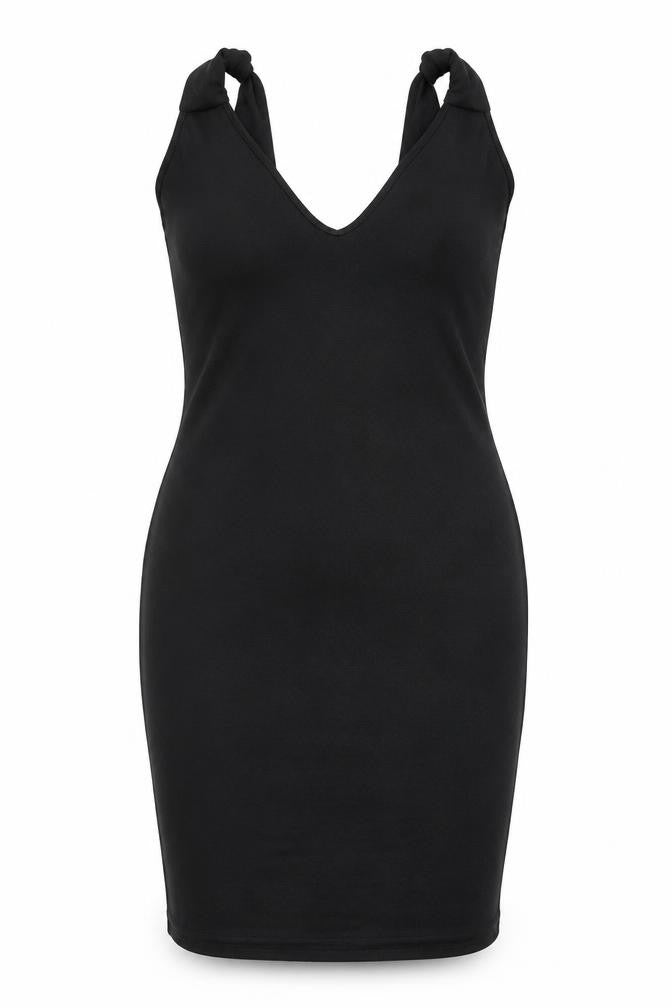 Boohoo Womens Black Polyester Bodycon Size 14 V-Neck Pullover