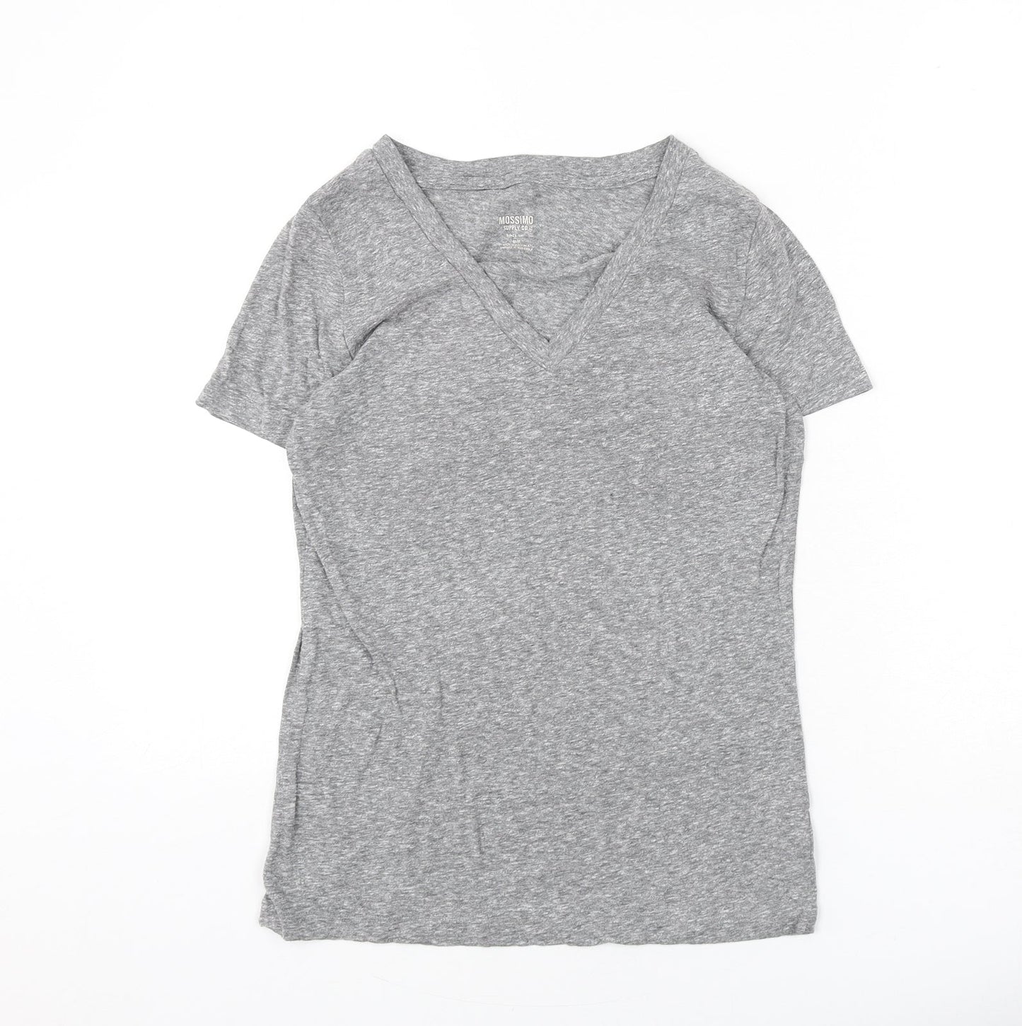 Mossimo Womens Grey Polyester Basic T-Shirt Size M V-Neck