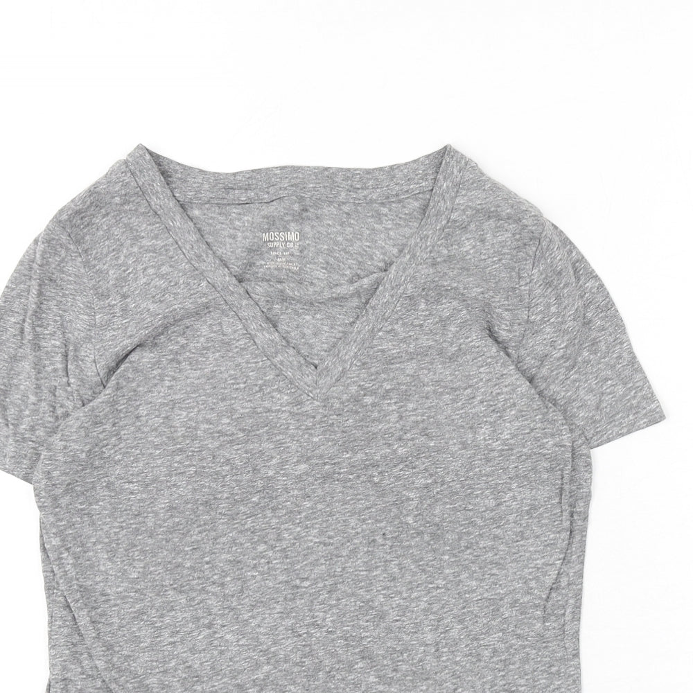 Mossimo Womens Grey Polyester Basic T-Shirt Size M V-Neck