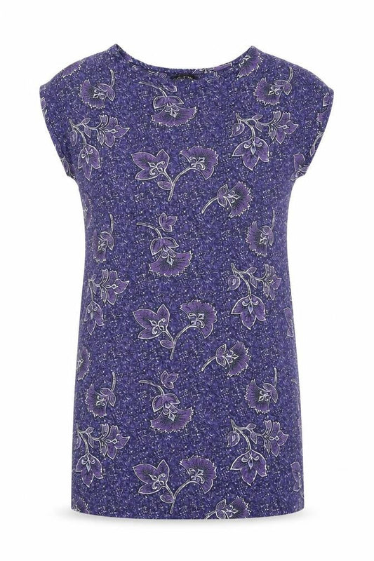 Next Womens Blue Geometric 100% Cotton T-Shirt Dress Size 6 Round Neck Pullover
