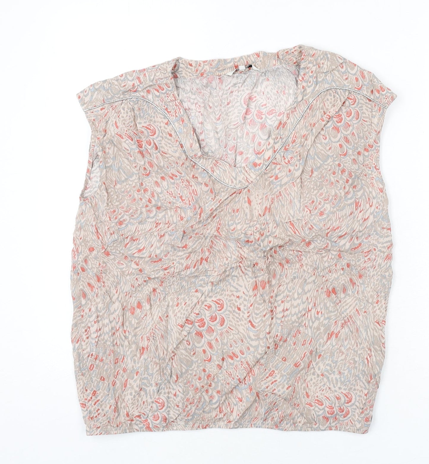Sandwich Womens Multicoloured Geometric Viscose Basic Blouse Size 10 V-Neck - Glitter