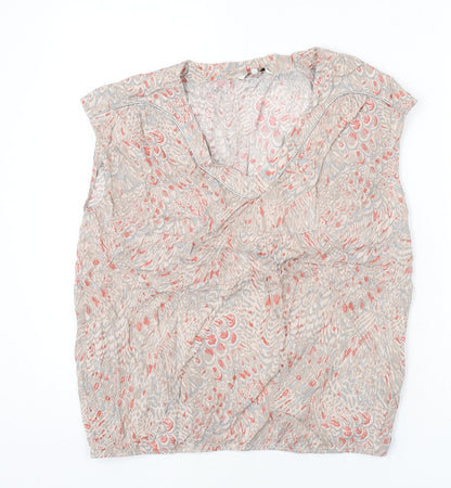 Sandwich Womens Multicoloured Geometric Viscose Basic Blouse Size 10 V-Neck - Glitter
