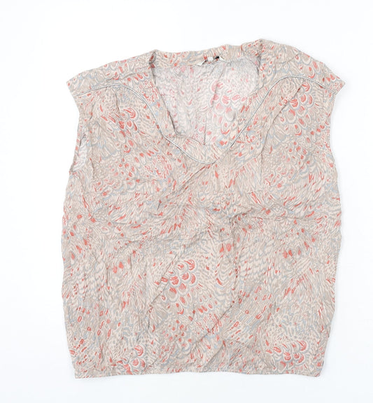 Sandwich Womens Multicoloured Geometric Viscose Basic Blouse Size 10 V-Neck - Glitter