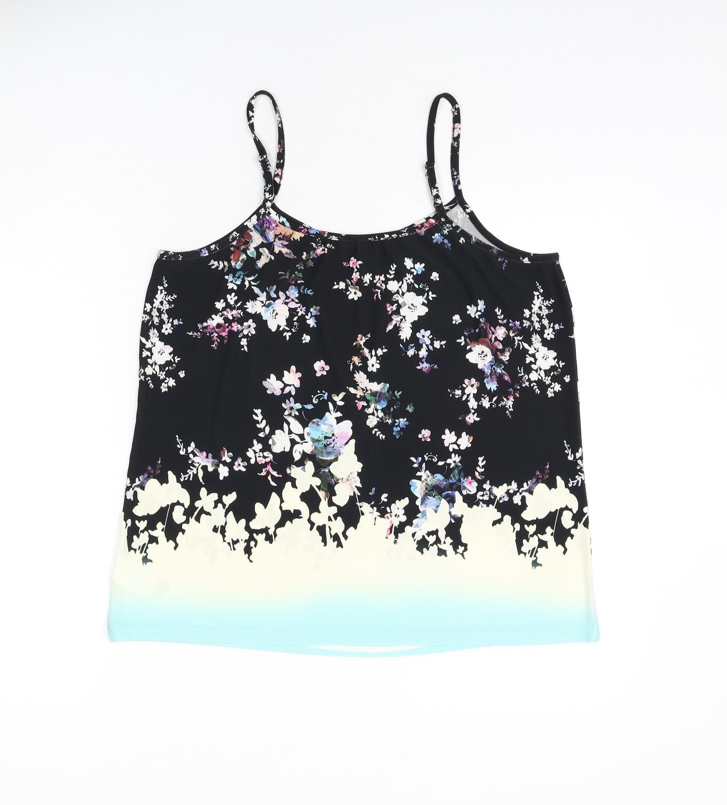 Warehouse Womens Multicoloured Floral Polyester Camisole Tank Size 12 Scoop Neck