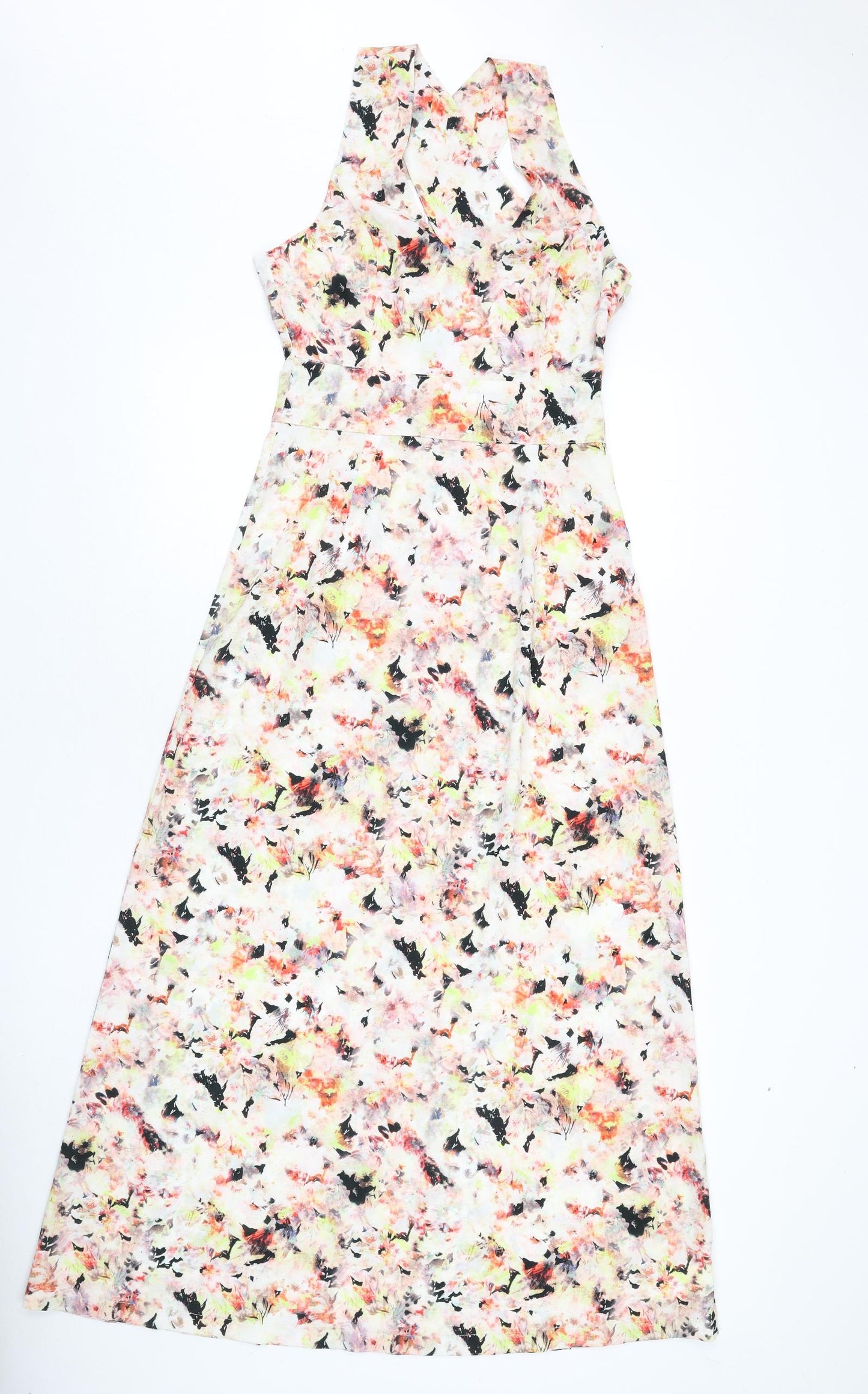 Staple Womens Multicoloured Geometric Polyester Maxi Size 10 V-Neck Zip