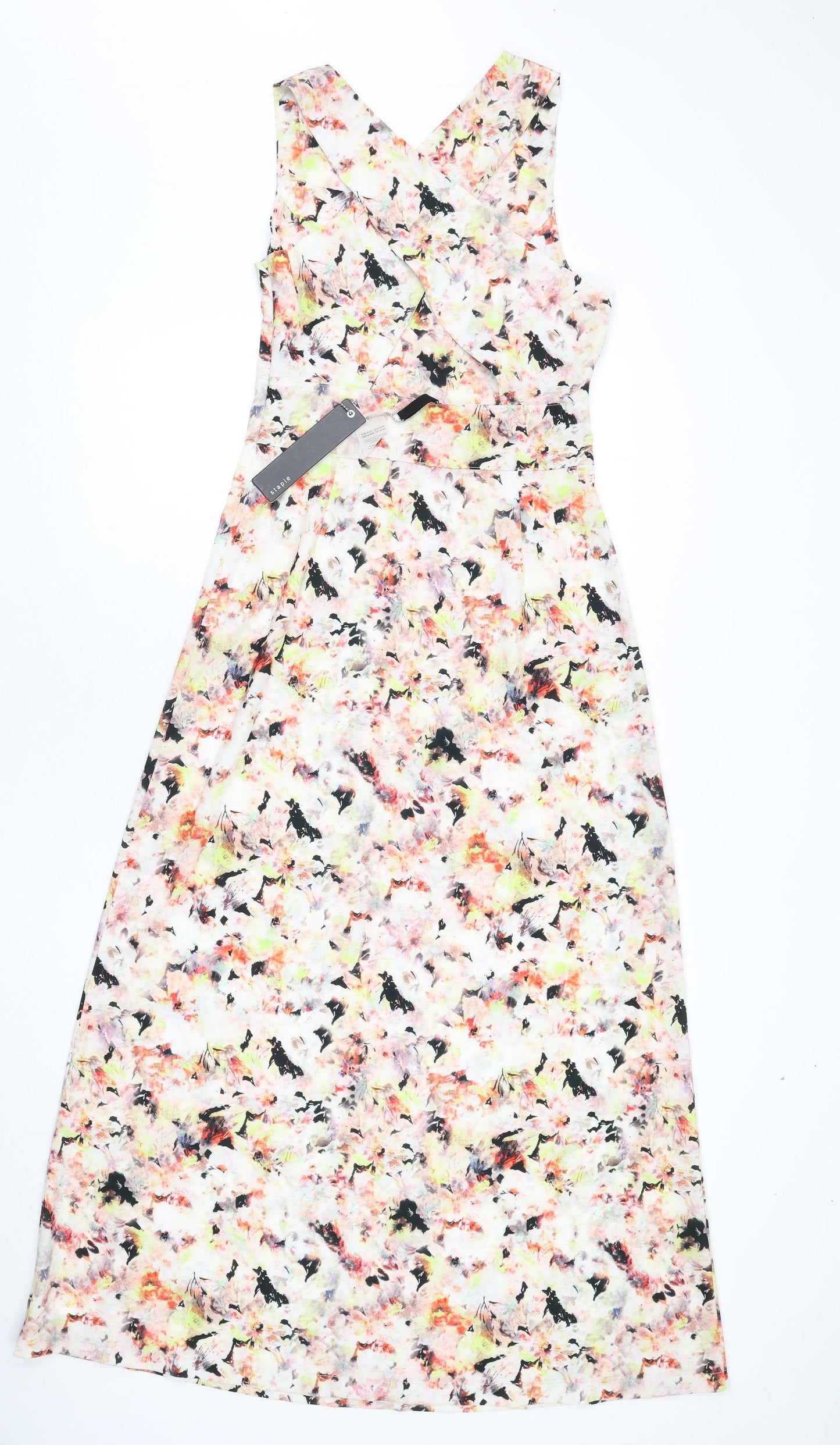 Staple Womens Multicoloured Geometric Polyester Maxi Size 10 V-Neck Zip