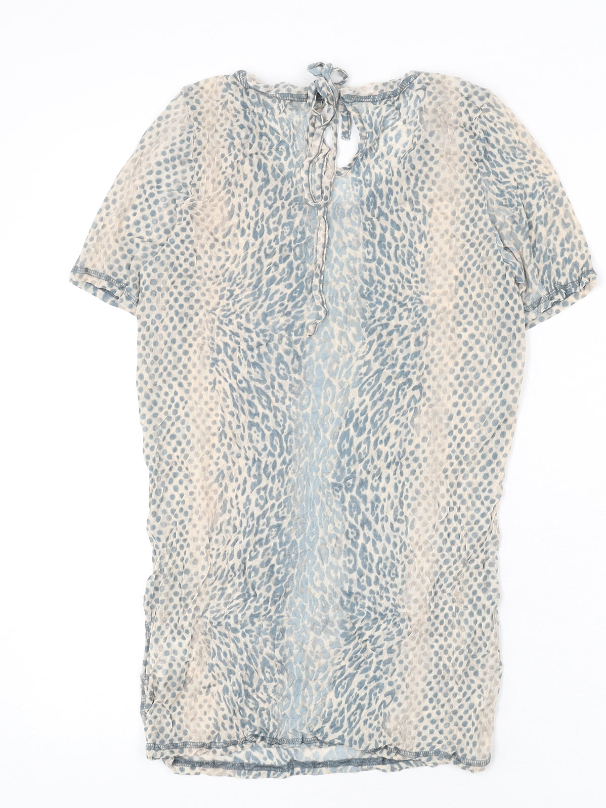 Sandwich Womens Beige Animal Print Polyester Basic T-Shirt Size M Round Neck - Leopard Print