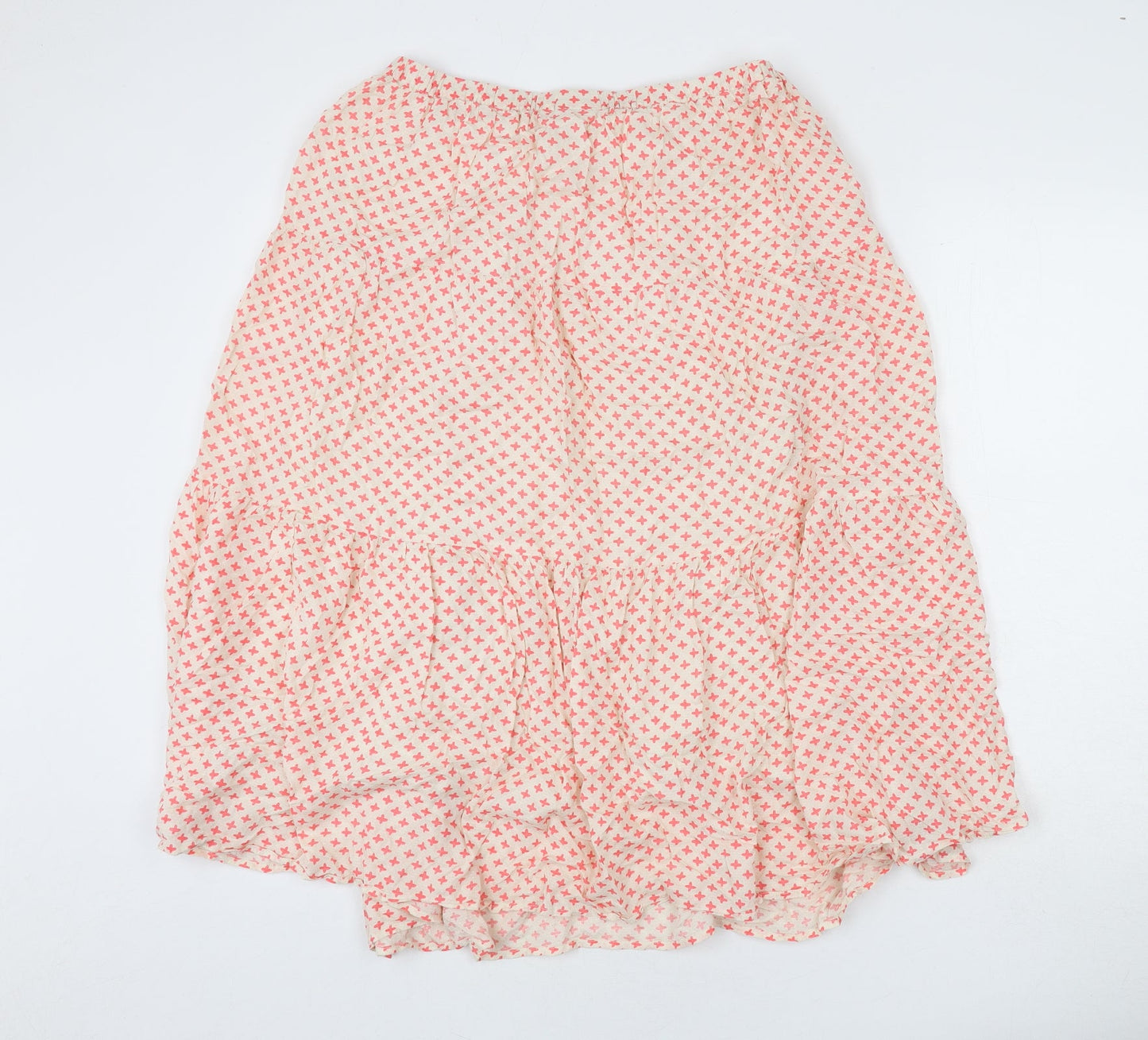 Saint Tropez Clothing Womens Beige Geometric Viscose Flare Skirt Size M