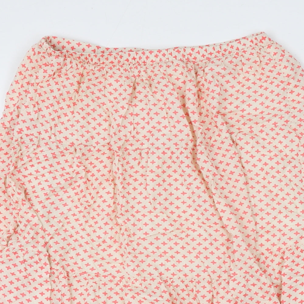 Saint Tropez Clothing Womens Beige Geometric Viscose Flare Skirt Size M