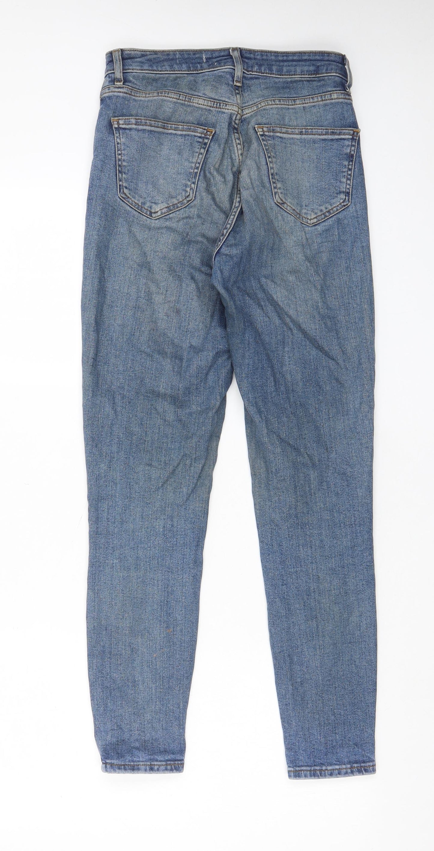 New Look Womens Blue Cotton Skinny Jeans Size 8 L27 in Regular Zip - Pockets, Belt Loops