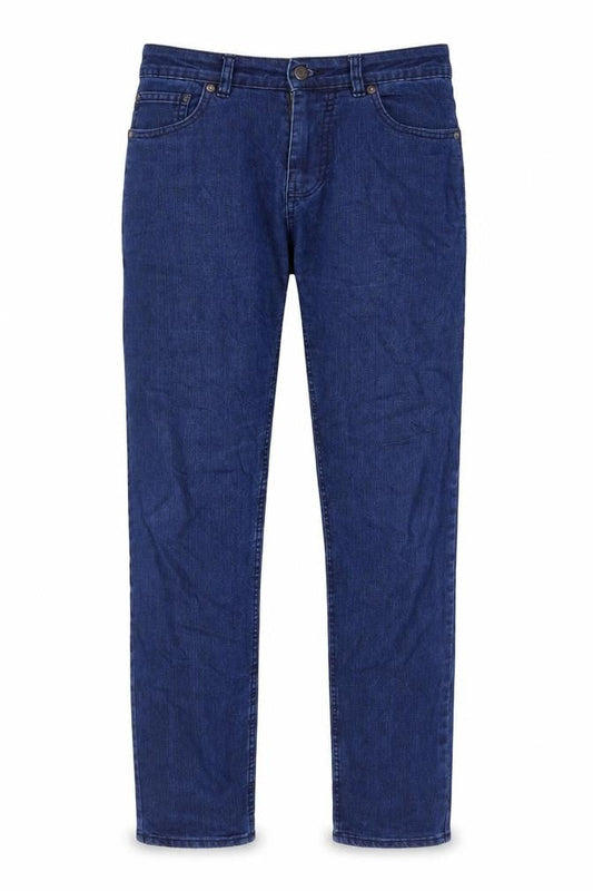 Jean Master Womens Blue Cotton Straight Jeans Size 34 in L32 in Regular Zip - Pockets, Belt Loops