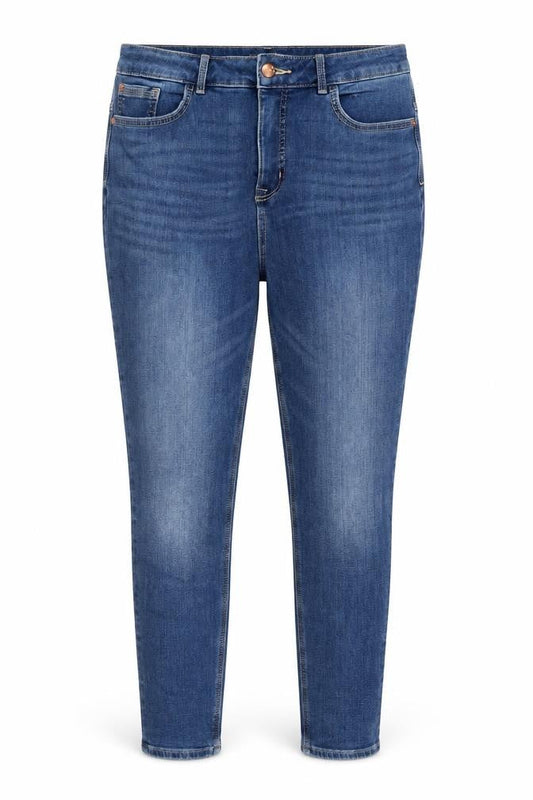 Marks & Spencer Womens Blue Cotton Skinny Jeans Size 32 in L27 in Regular Zip - Pockets, Belt Loops
