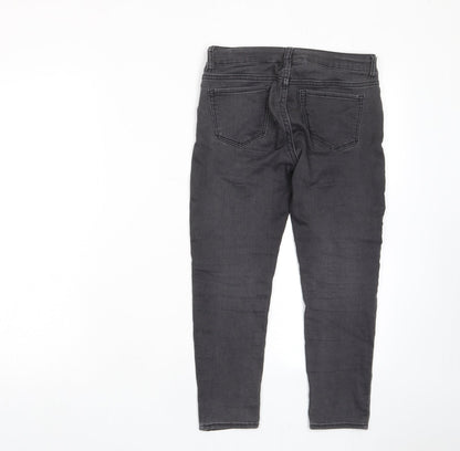 Gap Girls Grey Cotton Skinny Jeans Size 8 Years L20 in Regular Zip - Pockets, Belt Loops, Adjustable waist