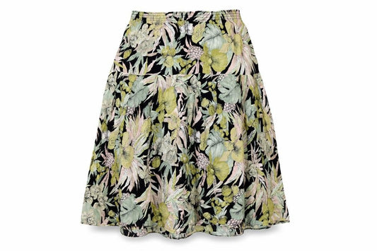 Motives Womens Green Floral Viscose Peasant Skirt Size 18