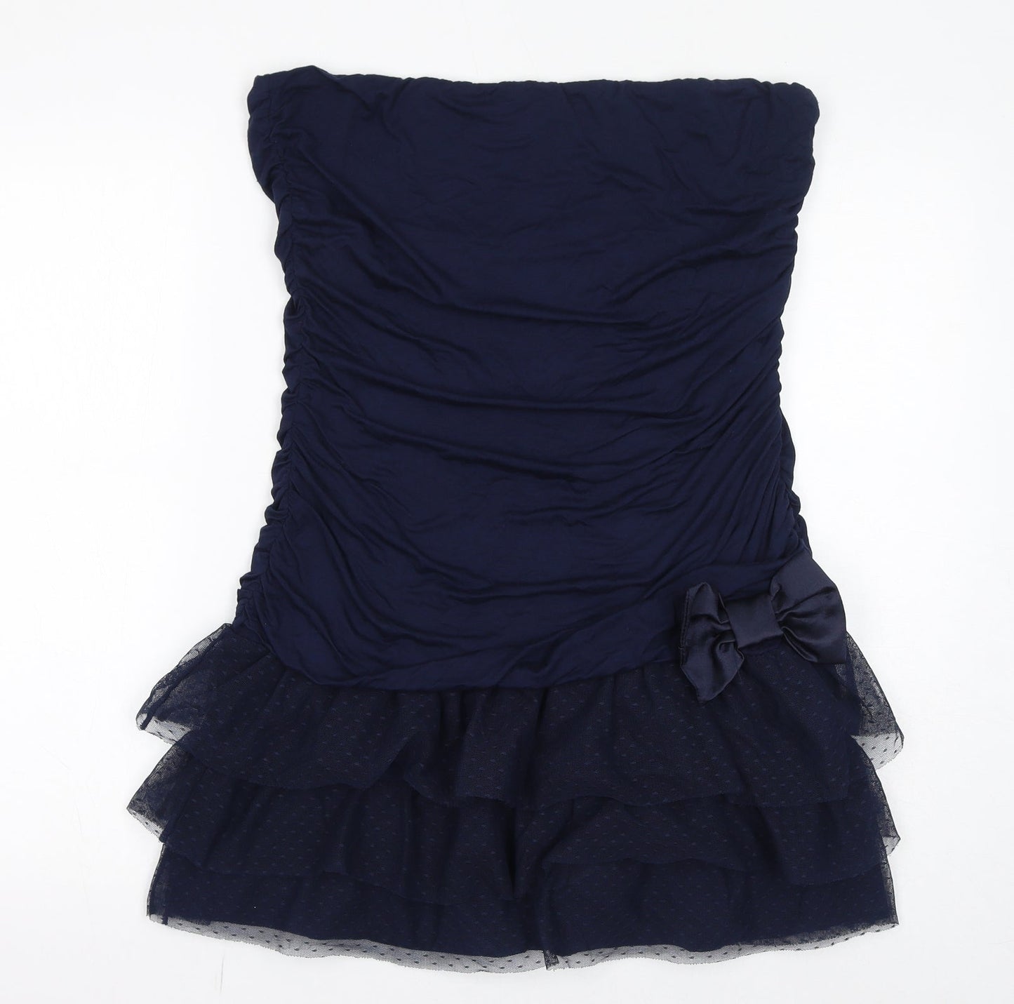NAF NAF Womens Blue Polyamide Basic Blouse Size XL Off the Shoulder - Bow