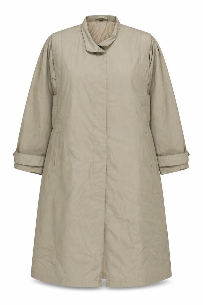 Canda Womens Beige Overcoat Coat Size 14 Button