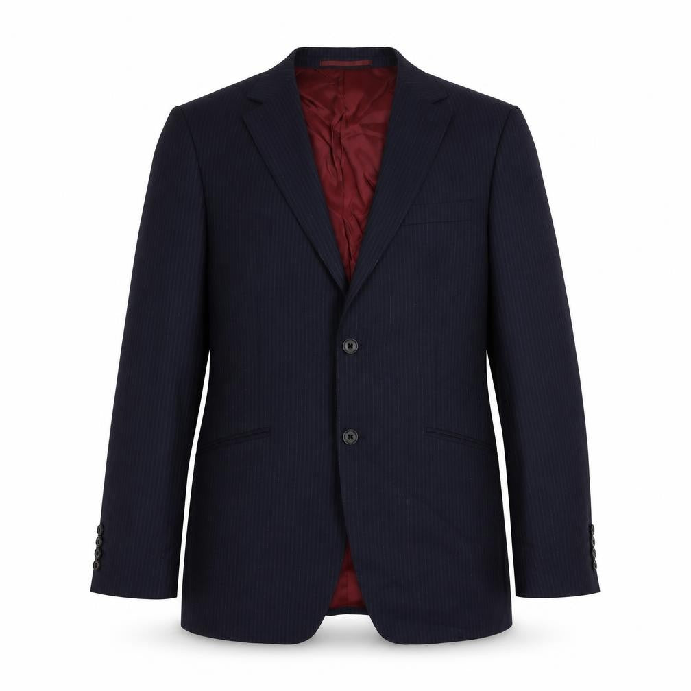 Marks & Spencer Mens Blue Striped Wool Jacket Suit Jacket Size 40 Regular