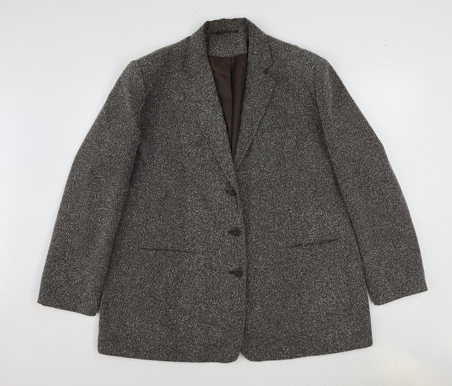 Agenda Womens Brown Polyester Jacket Blazer Size 20