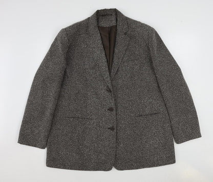 Agenda Womens Brown Polyester Jacket Blazer Size 20