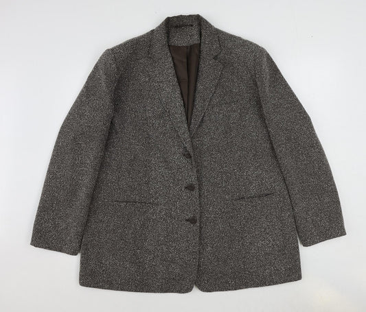 Agenda Womens Brown Polyester Jacket Blazer Size 20