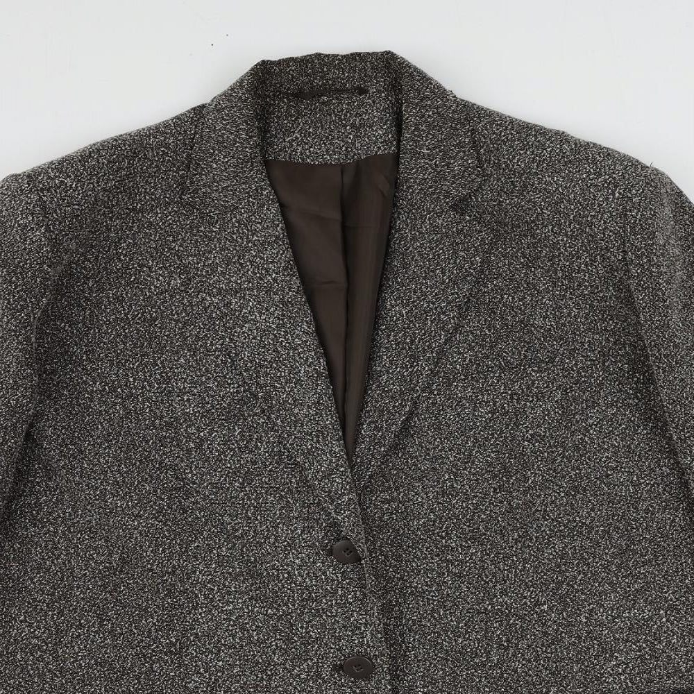 Agenda Womens Brown Polyester Jacket Blazer Size 20