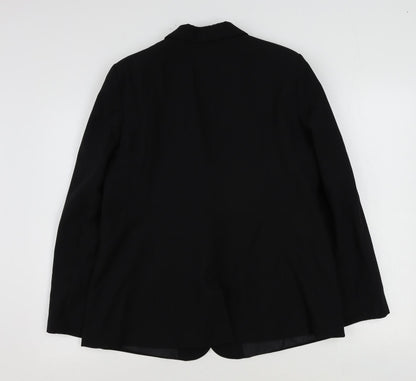 Anthology Womens Black Polyester Jacket Blazer Size 14