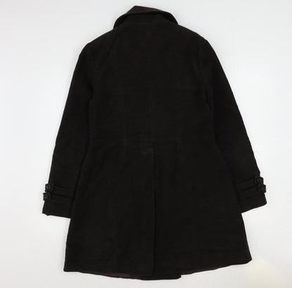 Next Womens Brown Overcoat Coat Size 14 Button