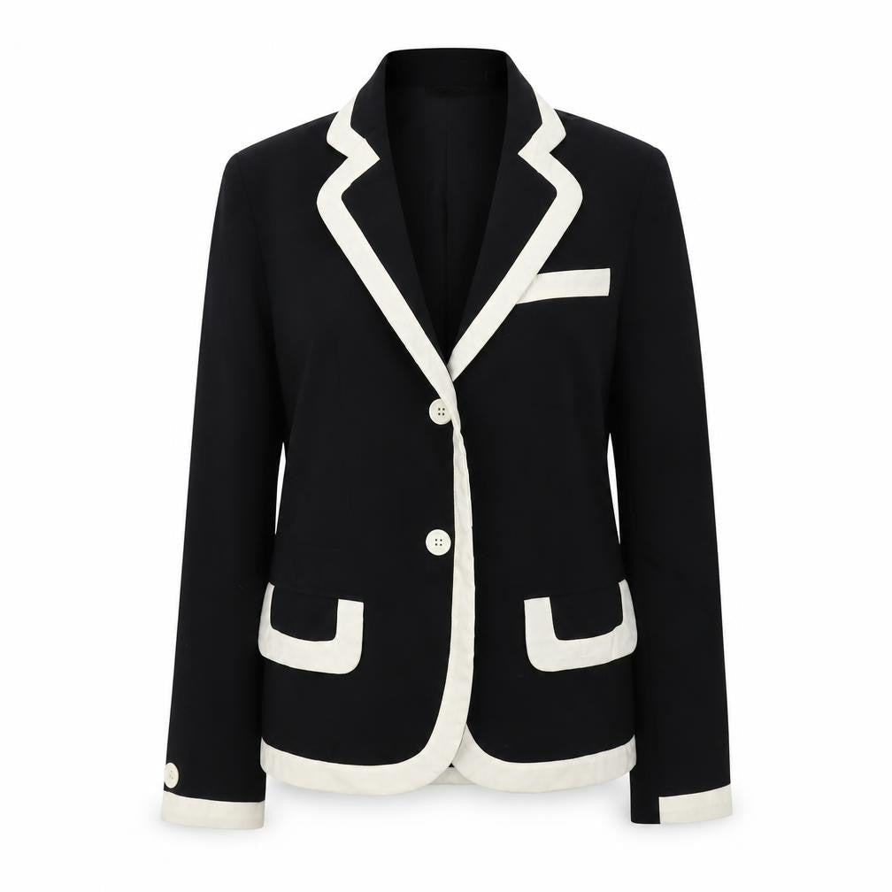 Dave Collection Womens Black Polyester Jacket Suit Jacket Size S