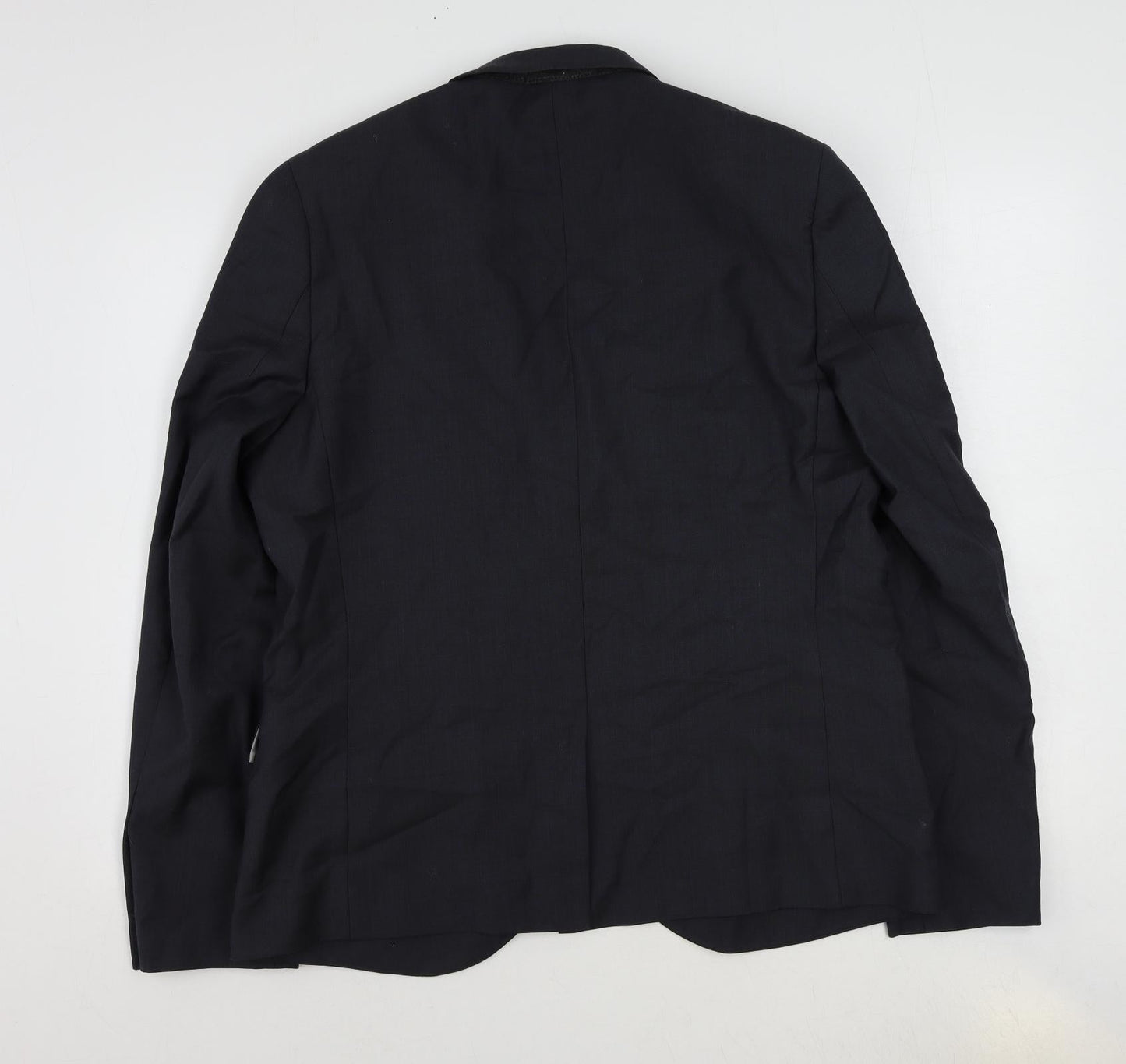 Topman Mens Blue Wool Jacket Suit Jacket Size 44 Regular