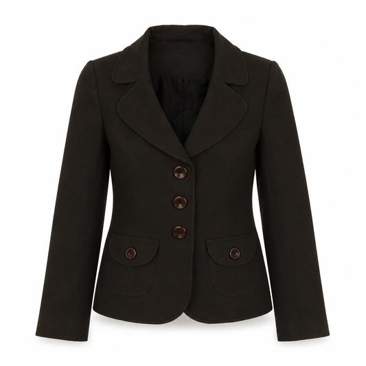 Kaliko Womens Brown Polyester Jacket Blazer Size 8