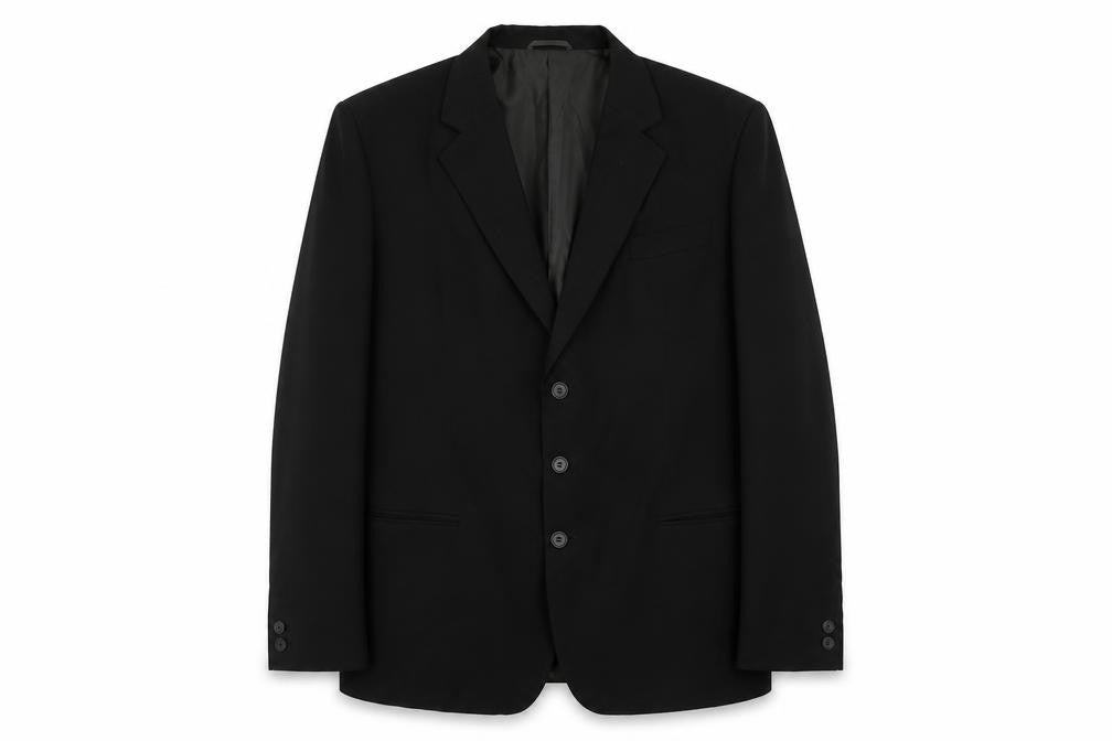 Cut Mens Black Polyester Jacket Suit Jacket Size 42 Regular