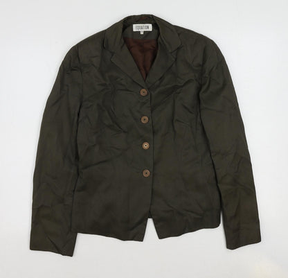Equation Womens Green Cupro Jacket Suit Jacket Size 12
