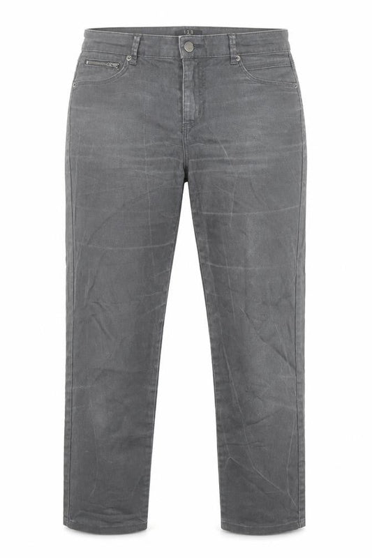 1.2.3 Paris Womens Grey Cotton Straight Jeans Size 8 L26 in Regular Zip - Pockets