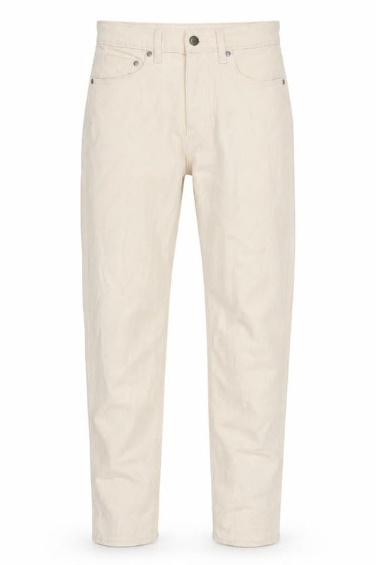 Marks & Spencer Mens Beige Cotton Straight Jeans Size 30 in L33 in Regular Zip - Pockets