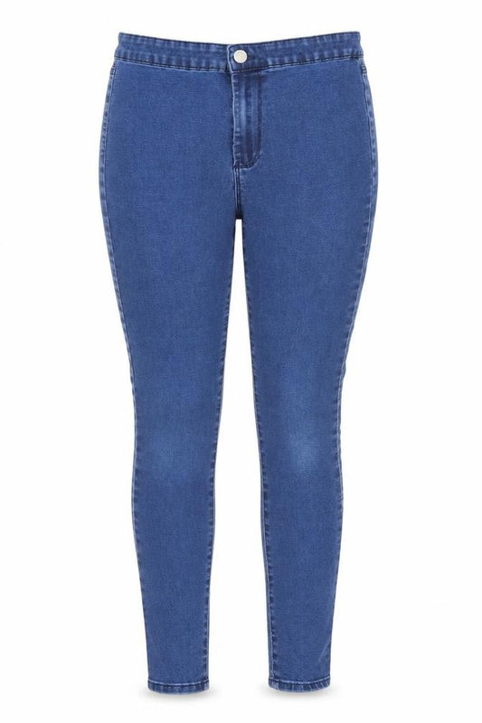 Denim & Co. Womens Blue Cotton Skinny Jeans Size 12 L26 in Regular Zip - Pockets