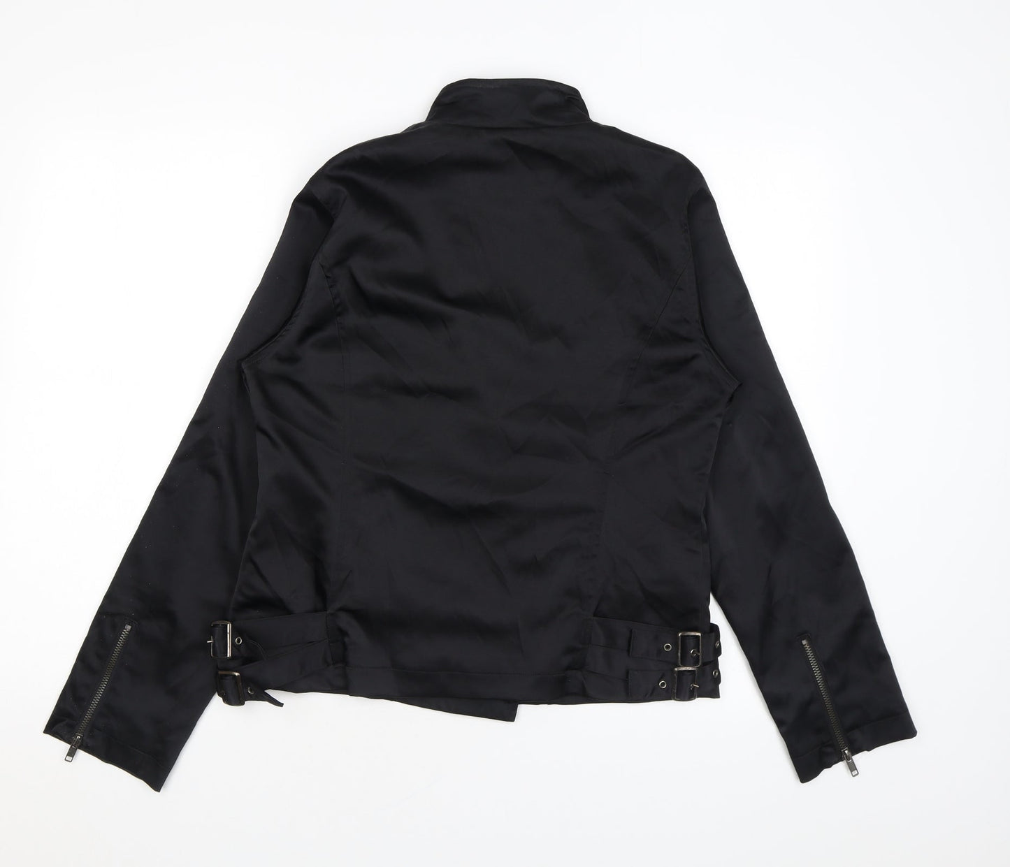 Pure Original Womens Black Biker Jacket Size 14 Zip