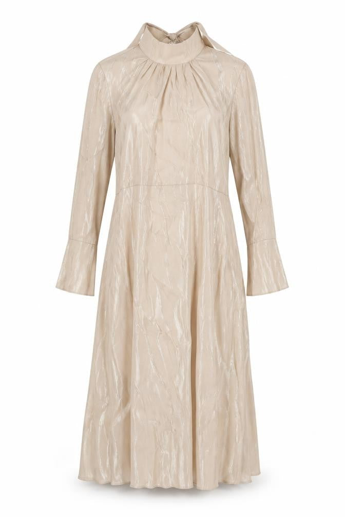 Love Sunshine Womens Beige Polyester A-Line Size 12 Mock Neck Zip