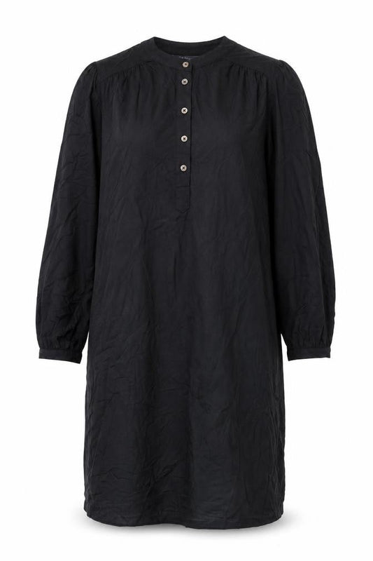 Marks & Spencer Womens Black Polyester Shirt Dress Size 10 Round Neck Button