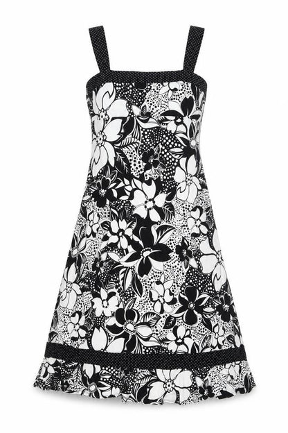Per Una Womens Black Floral Viscose A-Line Size 10 Square Neck Pullover